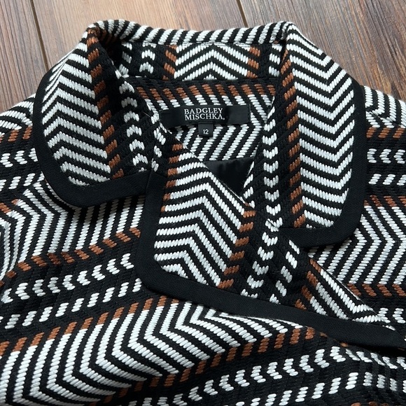 Badgley Mischka black white and copper vintage boxy blazer size 12. - Picture 7 of 7